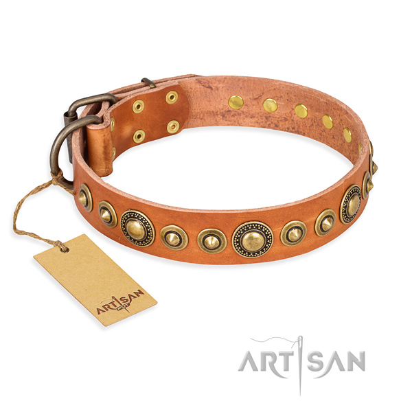 Soft full grain natural leather collar crafted for your canine