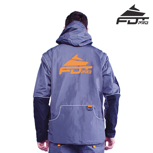 FDT Pro Dog Training Jacket of Grey Color with Reliable Side Pockets